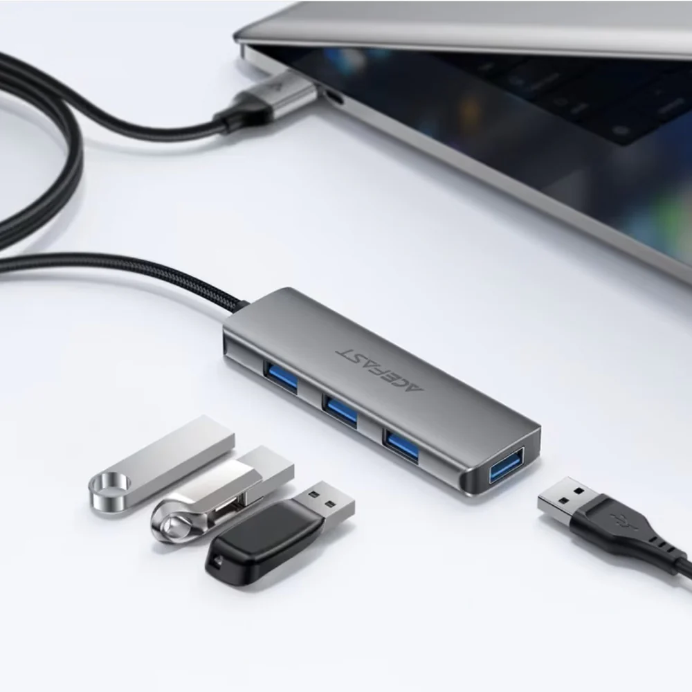 Acefast J17 USB Hub, 4in1, Gray - Image 5