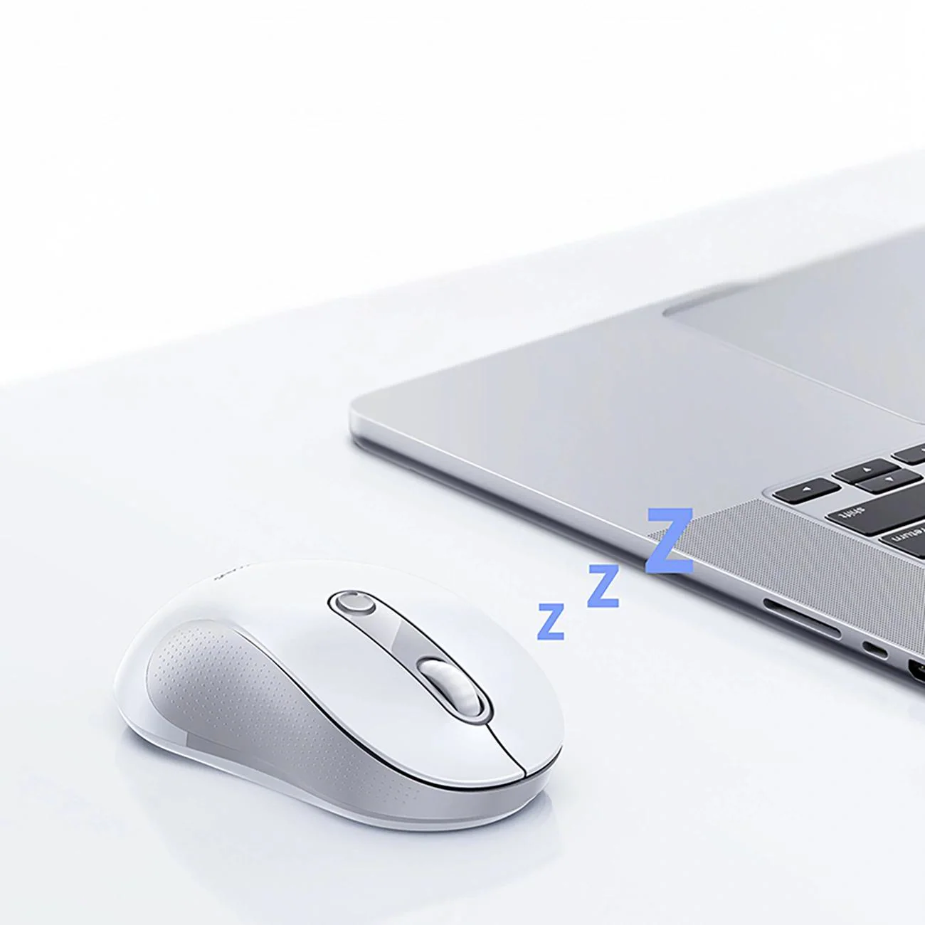 Baseus F02 Wireless Mouse, 4000DPI, BT / Wi-Fi, White B0203202 - Image 3