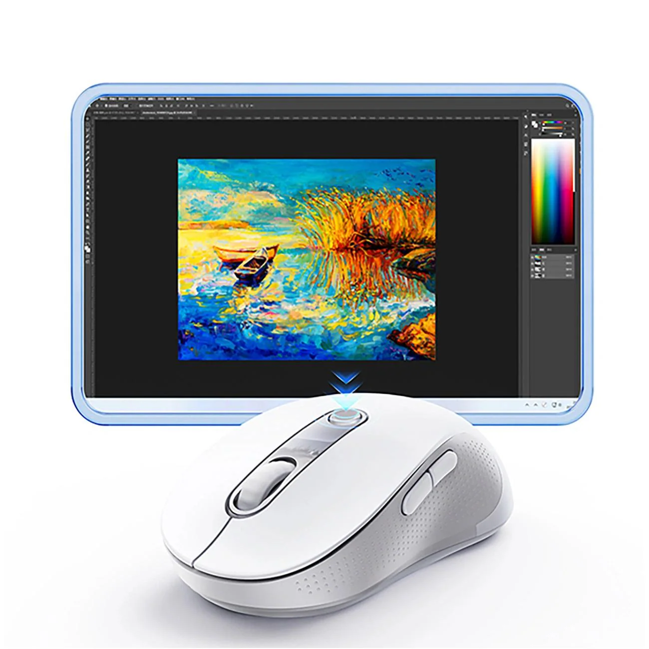 Baseus F02 Wireless Mouse, 4000DPI, BT / Wi-Fi, White B0203202 - Image 5