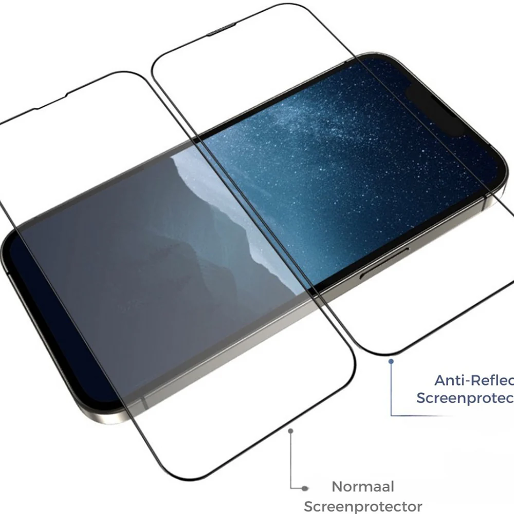Blueo Anti-Reflective HD Screen Protector Film for Apple iPhone 15 Pro, Tempered Glass, Full Glue, Black - Image 5