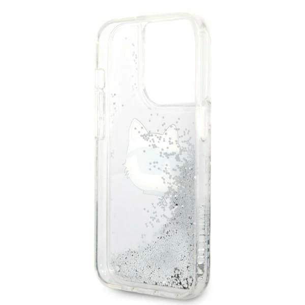 Case for Apple iPhone 14 Pro, Karl Lagerfeld, Glitter Choupette's Head, Silver - Image 4