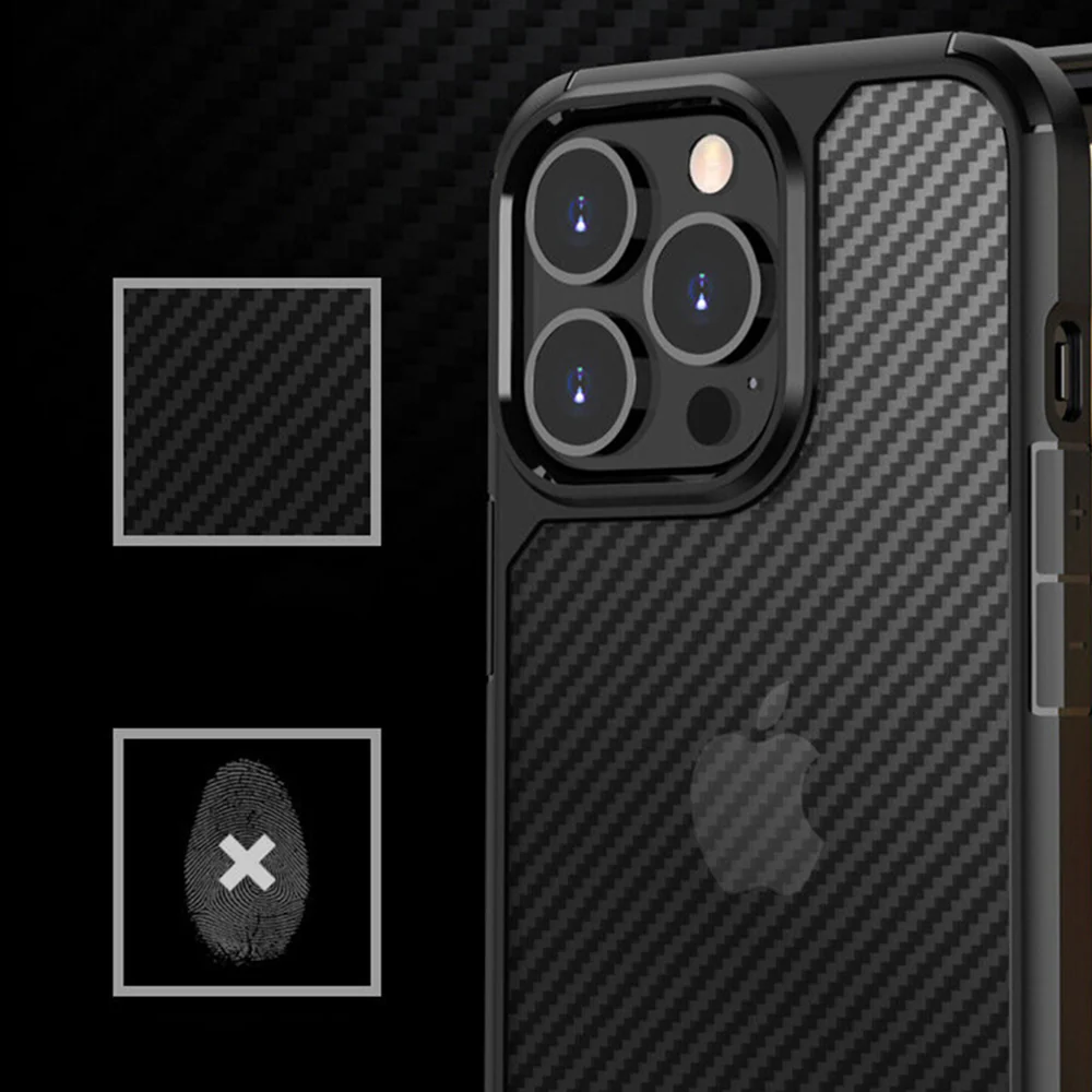 Case for Apple iPhone 15 Pro Max, Techsuit, CarbonFuse, Black - Image 4