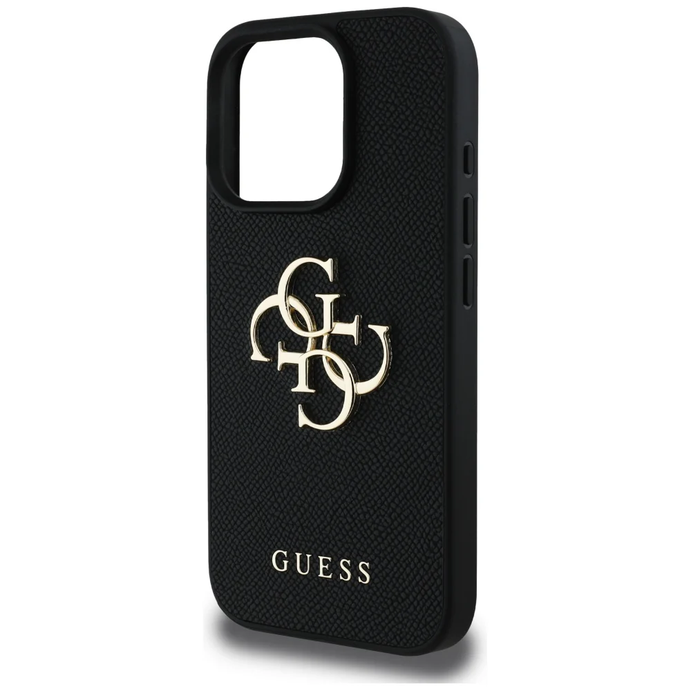 Case for Apple iPhone 16 Pro, Guess, Grained Big 4G Logo Small Classic Logo, Black - Image 6