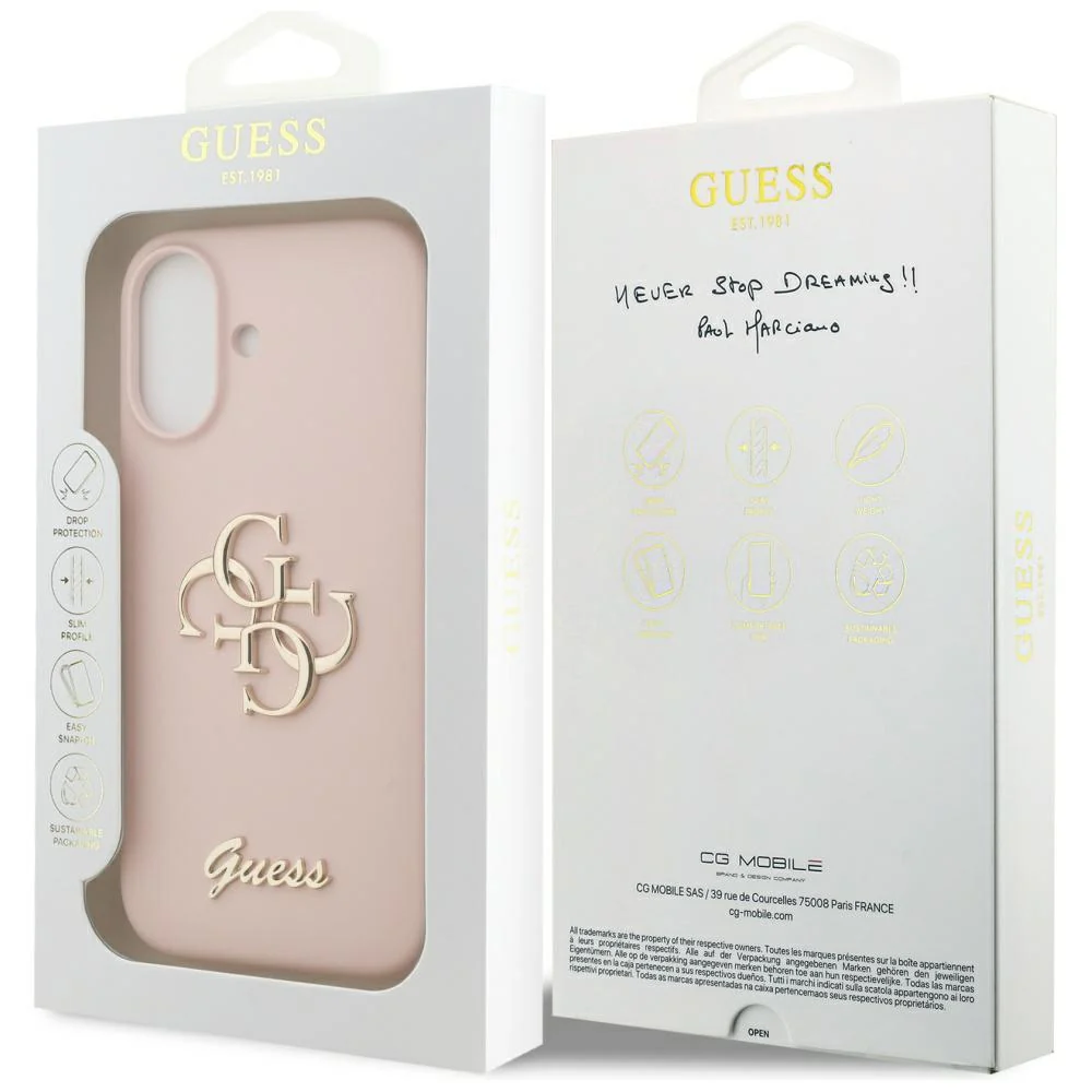 Case for Apple iPhone 17, Guess, Big 4G Script, Light Pink - Image 7