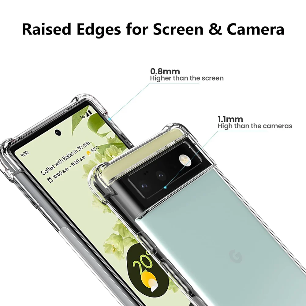 Case for Google Pixel 6 Pro, Techsuit, Shockproof Clear, Transparent - Image 4
