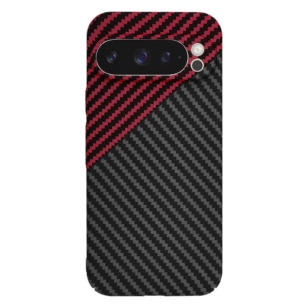 Case for Google Pixel 9 Pro, Techsuit, Carbonite FiberShell, Black Red - Image 3