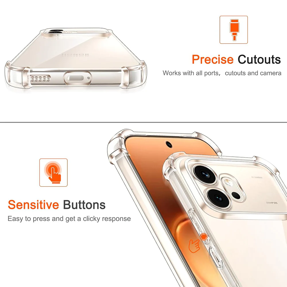 Case for Honor 600, Techsuit, Shockproof Clear, Transparent - Image 3