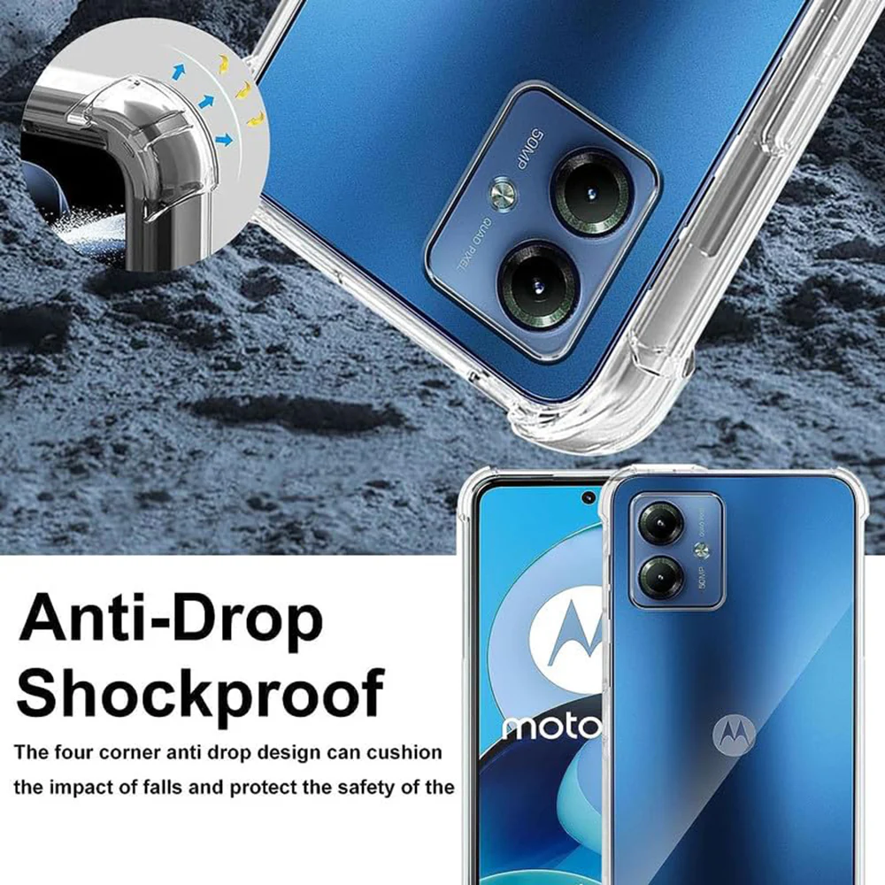 Case for Motorola Moto G54, Techsuit, Shockproof Clear, Transparent - Image 4