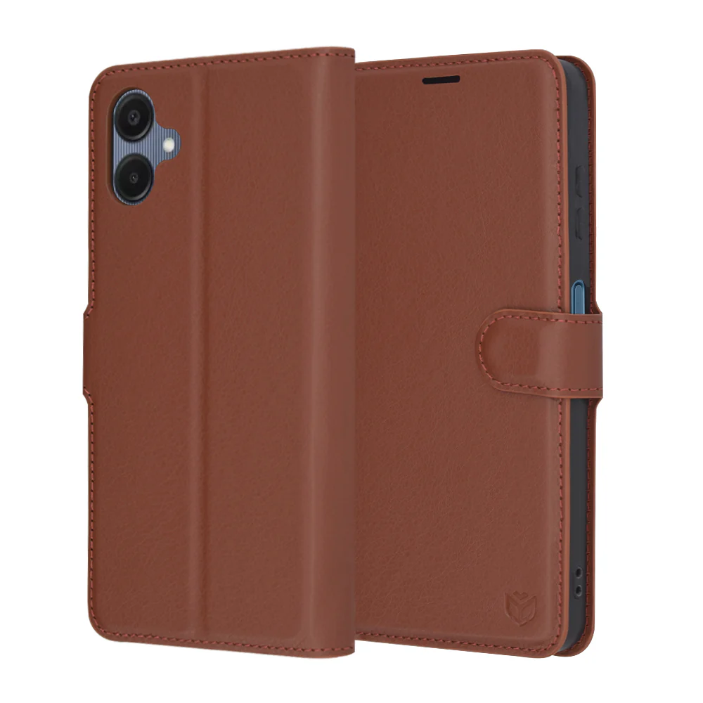 Case for Samsung Galaxy A06 A065, Techsuit, Leather Folio, Brown