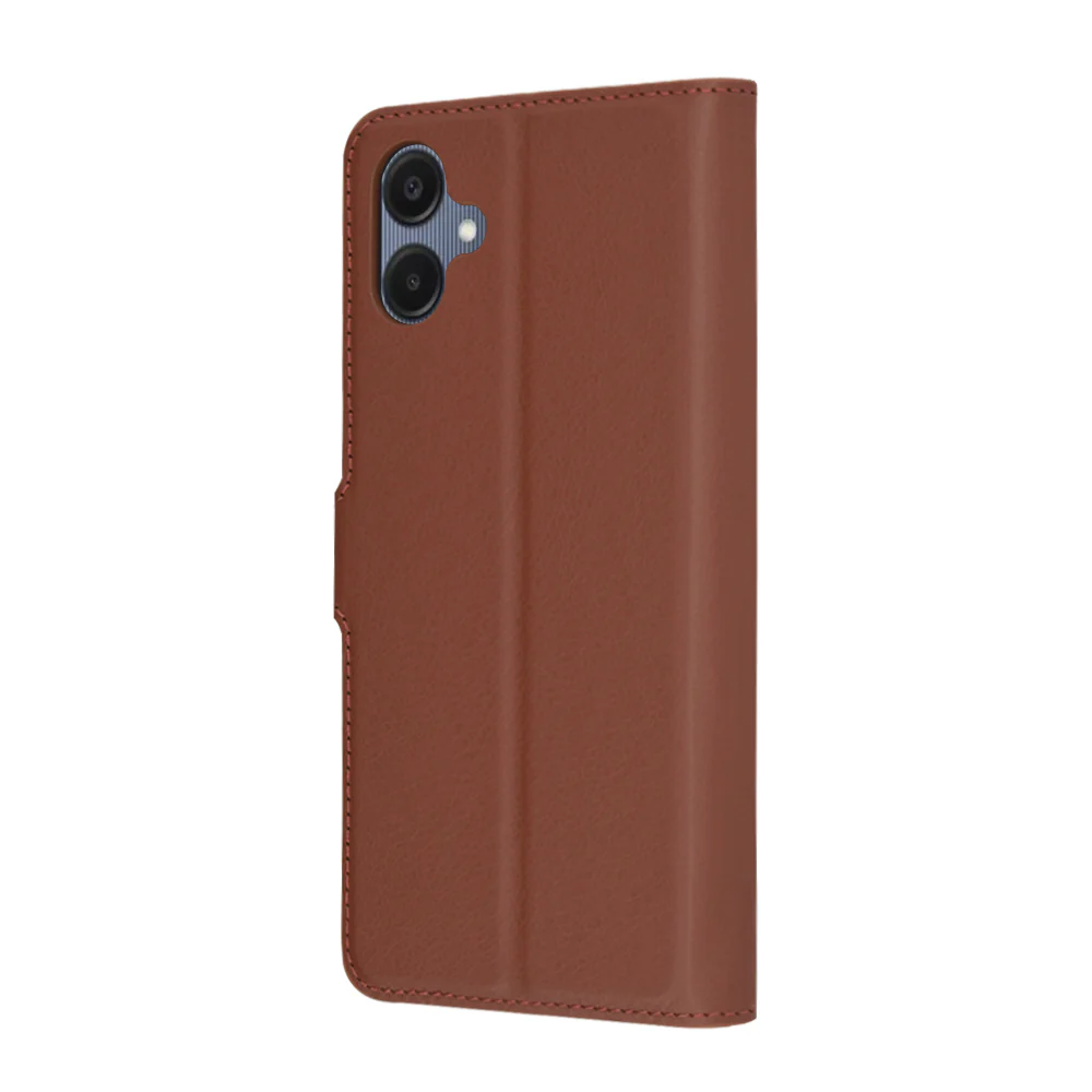 Case for Samsung Galaxy A06 A065, Techsuit, Leather Folio, Brown - Image 5