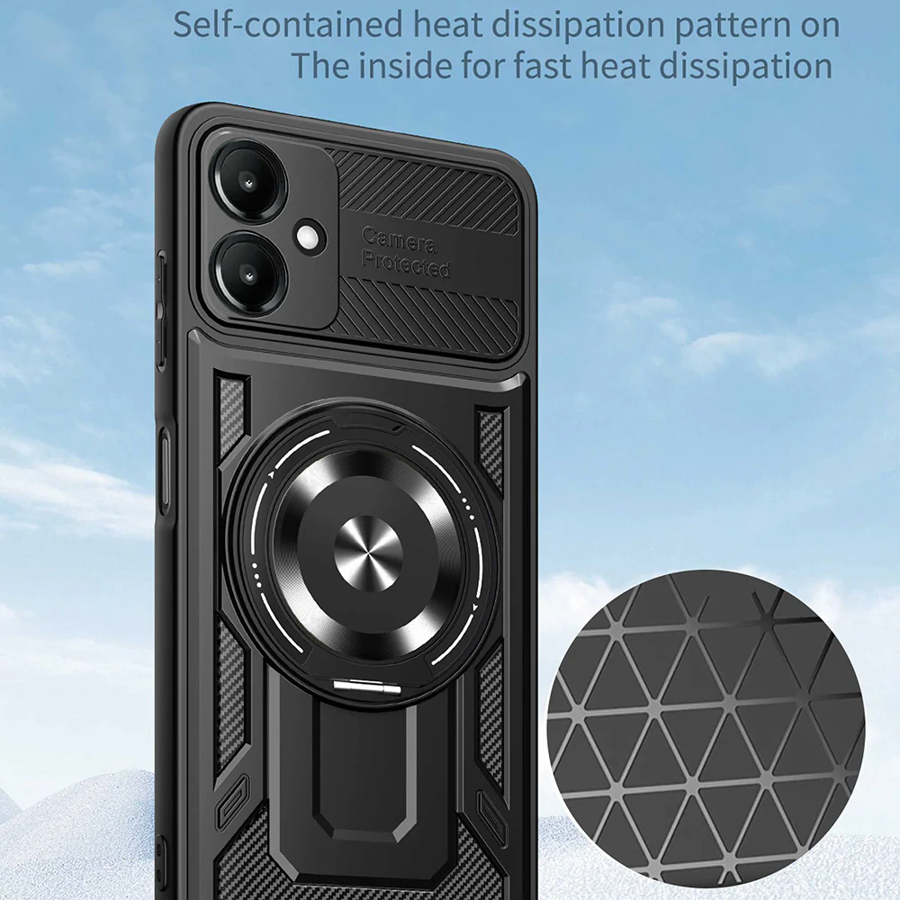 Case for Samsung Galaxy A06 A065, Techsuit, RuggedCam, Black - Image 4