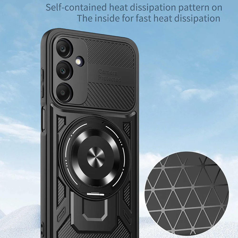 Case for Samsung Galaxy A25 A256, Techsuit, RuggedCam, Black - Image 4