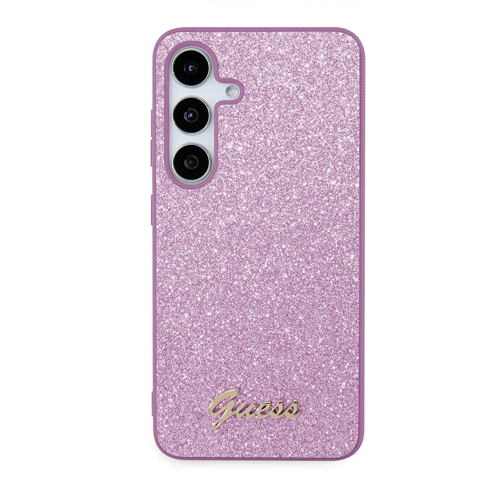 Case for Samsung Galaxy S24 S921, Guess, Glitter Script, Purple - Image 2