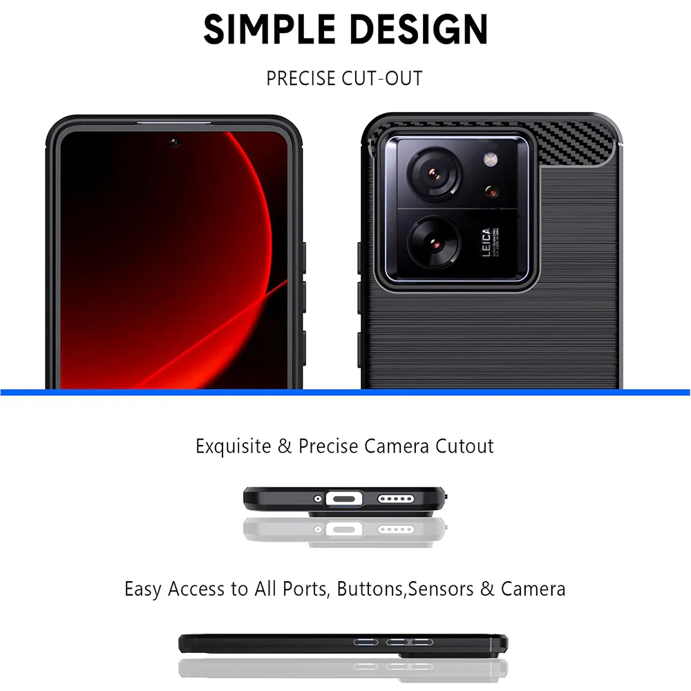 Case for Xiaomi 13T Pro / 13T, Techsuit, Carbon, Black - Image 5