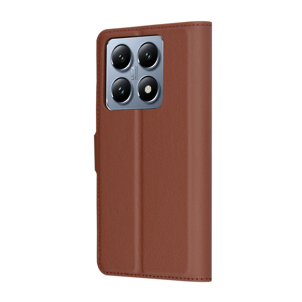 Case for Xiaomi 14T Pro, Techsuit, Leather Folio, Brown - Image 5