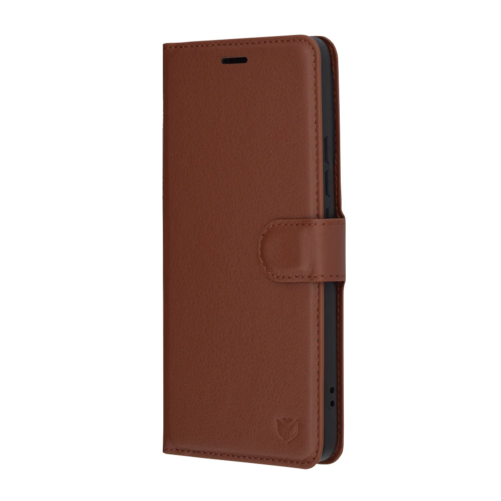 Case for Xiaomi Poco F6, Techsuit, Leather Folio, Brown - Image 4