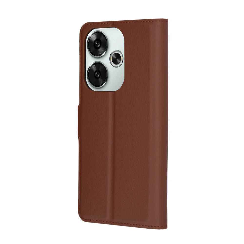 Case for Xiaomi Poco F6, Techsuit, Leather Folio, Brown - Image 5