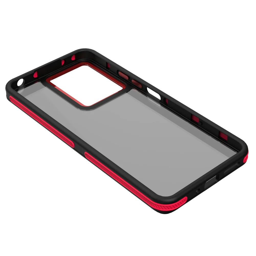Case for Xiaomi Poco M6 / Redmi 13C 5G, OEM, Crystal Black, Red - Image 3