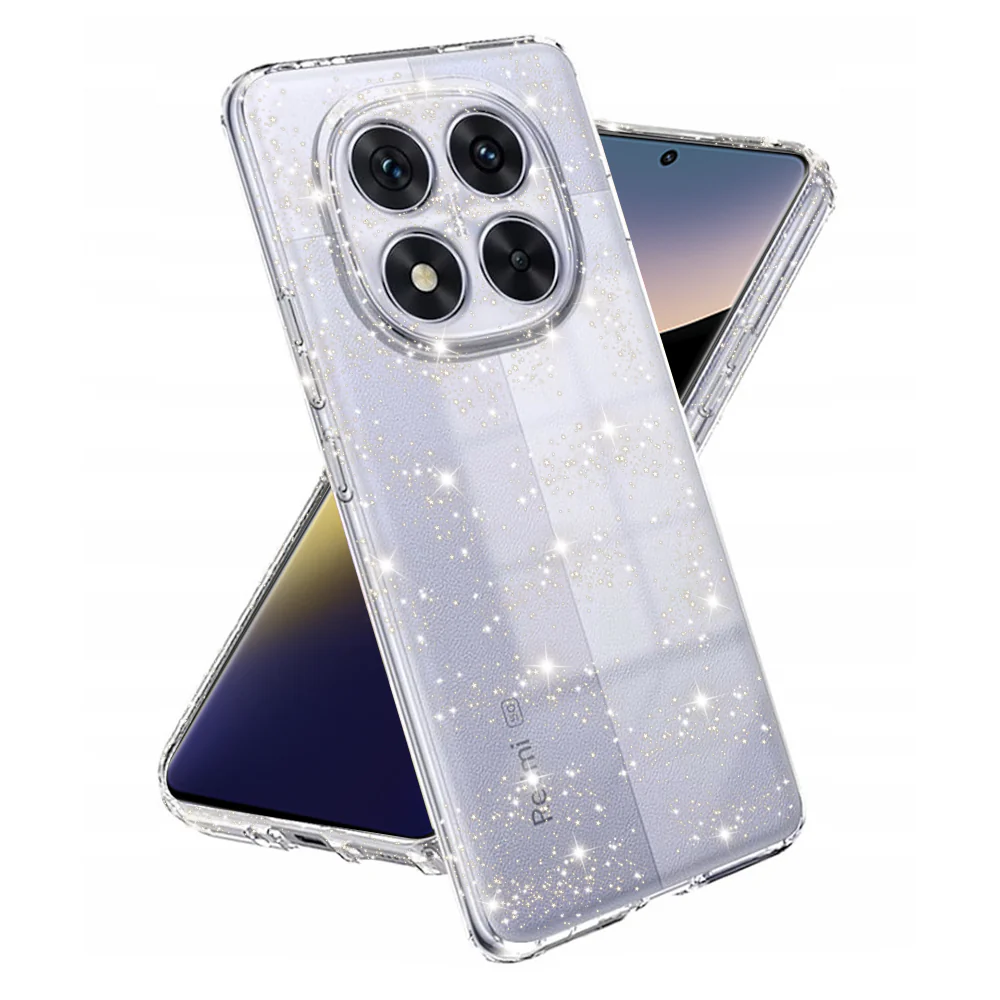 Case for Xiaomi Poco X7 / Note 14 Pro 5G, Techsuit, SparkleSkin, Transparent