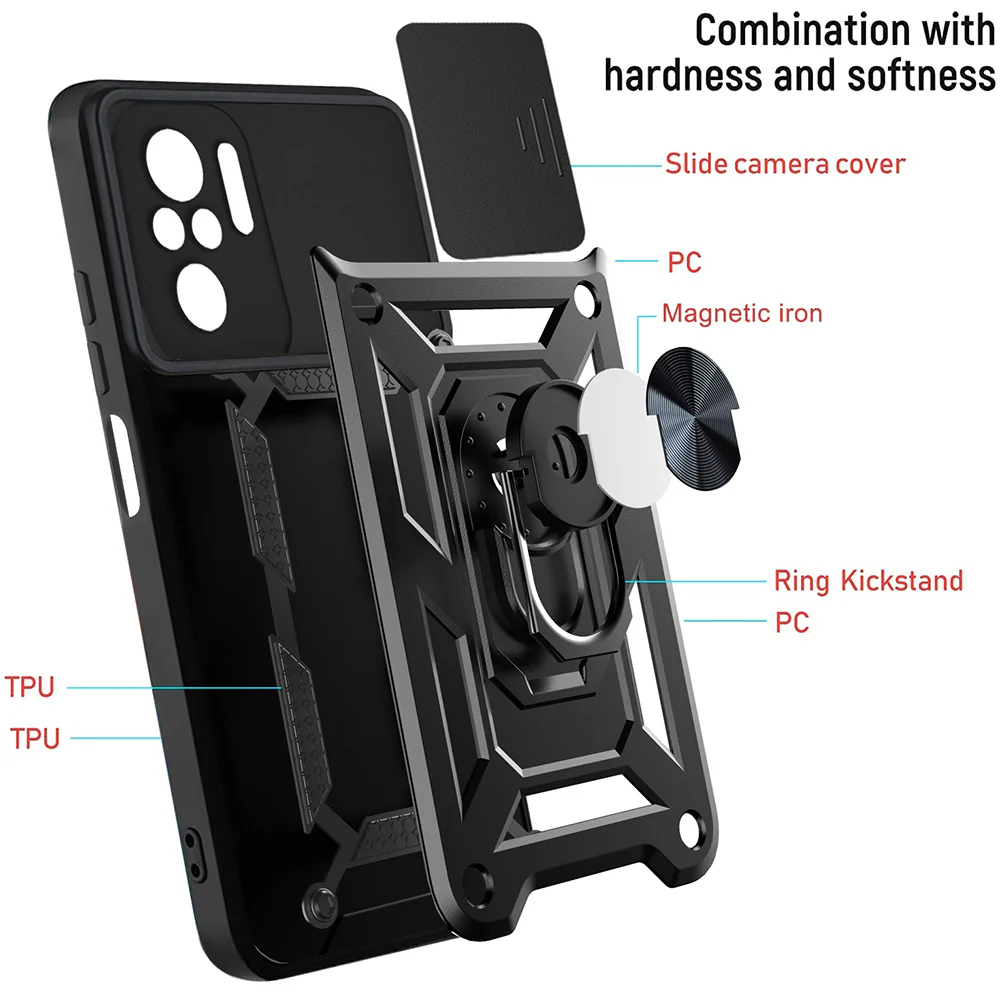 Case for Xiaomi Redmi Note 10 Pro Max / Note 10 Pro, Techsuit, CamShield, Black - Image 6