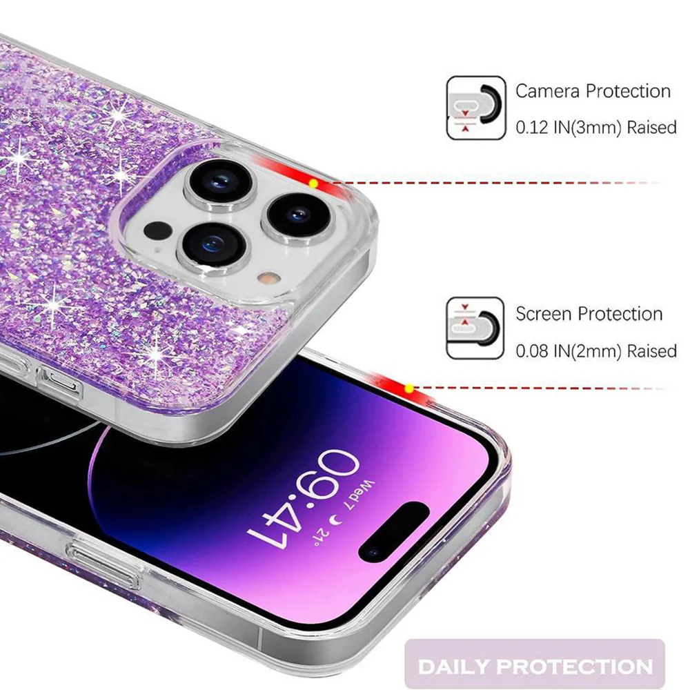 Case for Xiaomi Redmi Note 13 Pro 4G / Poco M6 Pro 4G, Techsuit, Sparkly Glitter, Pink - Image 2
