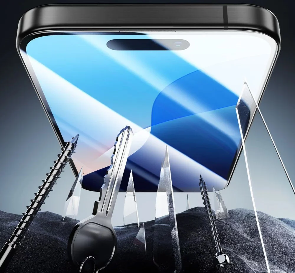 ESR Armorite Screen Protector for Apple iPhone 16 Pro, Tempered Glass, Full Glue, Black - Image 2