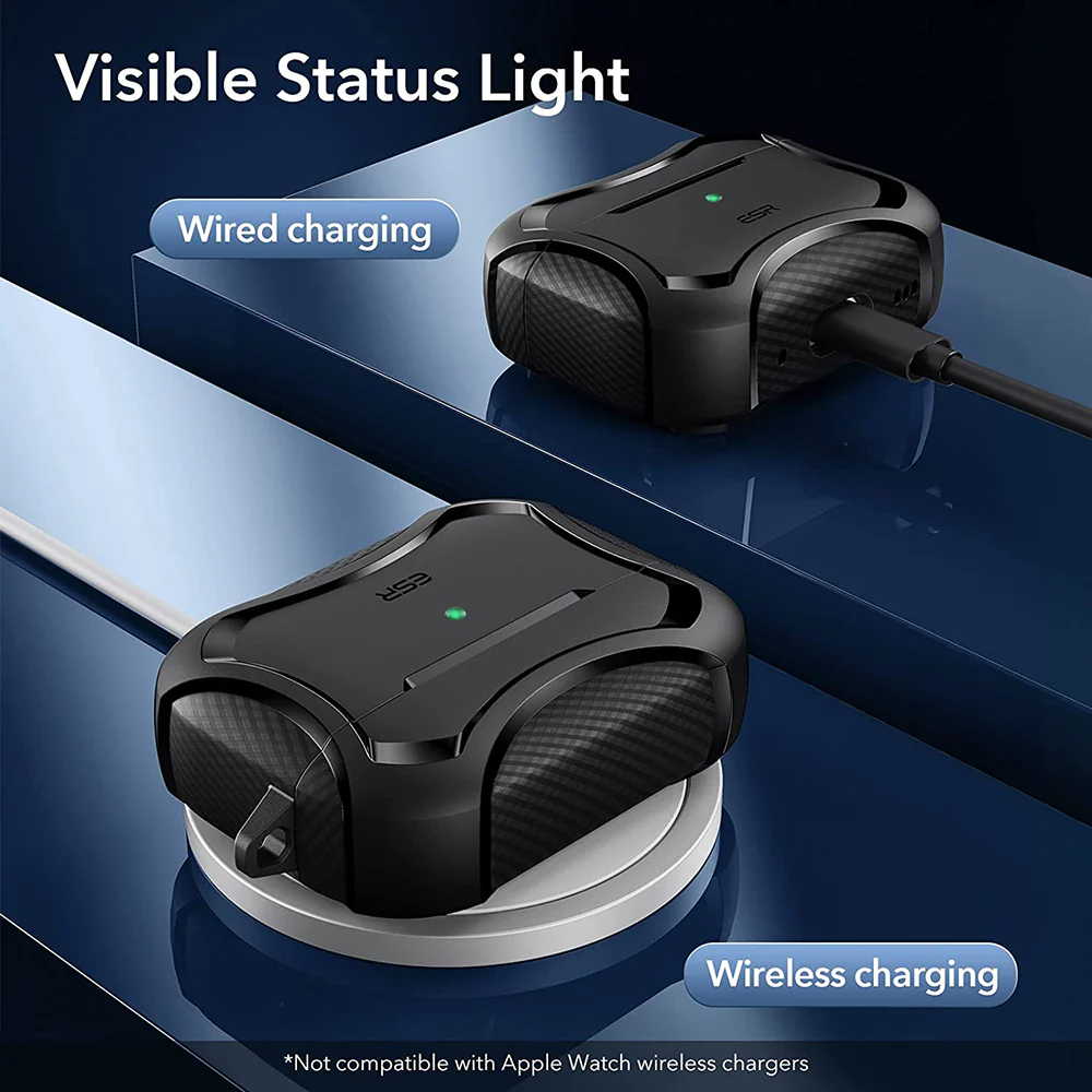 ESR Cyber Armor Tough Case for Apple AirPods Pro Series, Black - Image 3