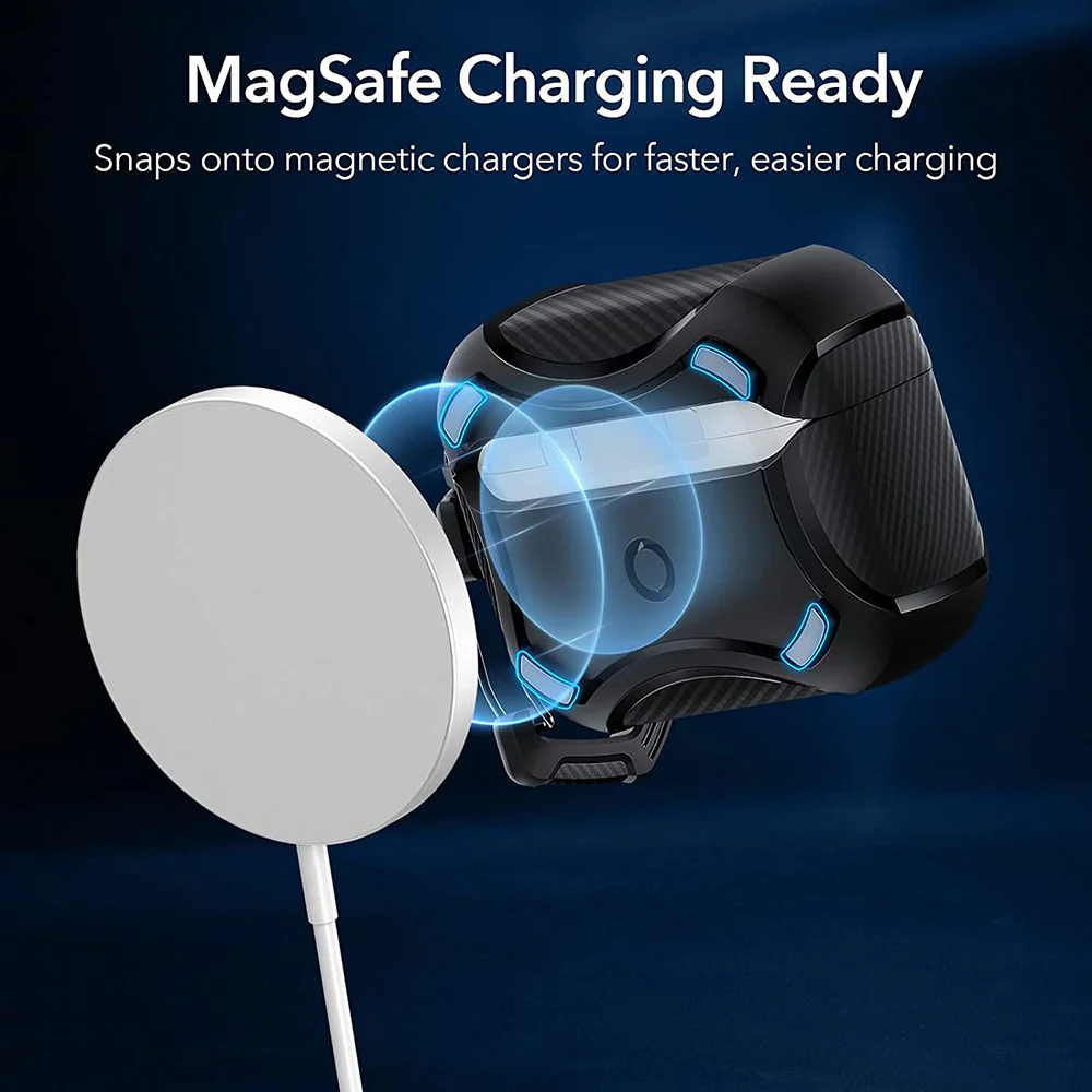 ESR Cyber Armor Tough Case for Apple AirPods Pro Series, Black - Image 4