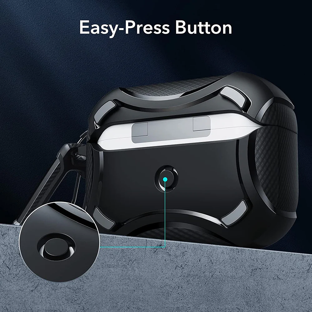 ESR Cyber Armor Tough Case for Apple AirPods Pro Series, Black - Image 7