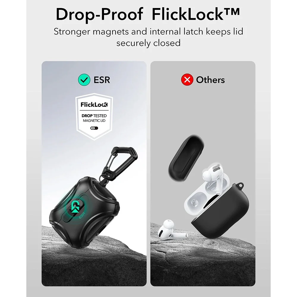 ESR Cyber FlickLock Case for Apple AirPods Pro 3, Black - Image 7