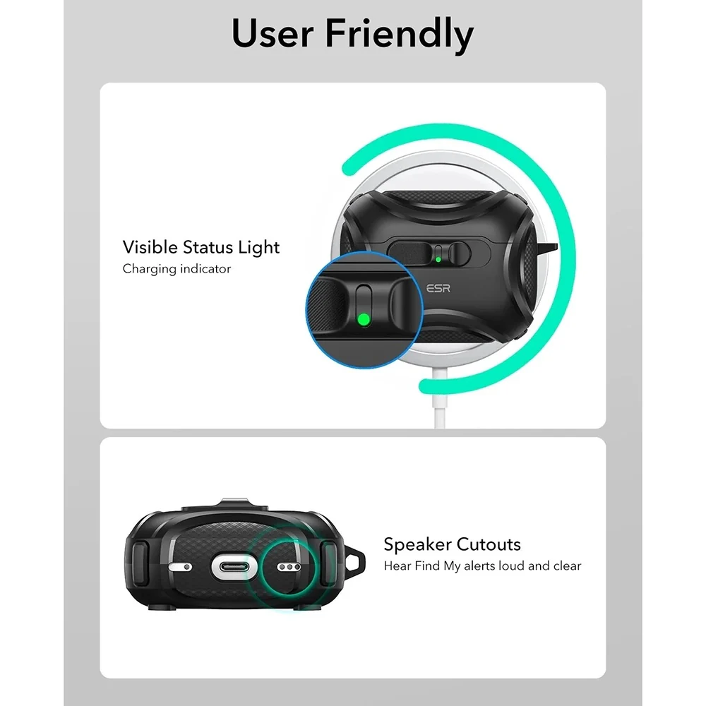 ESR Cyber FlickLock Case for Apple AirPods Pro 3, Black - Image 8
