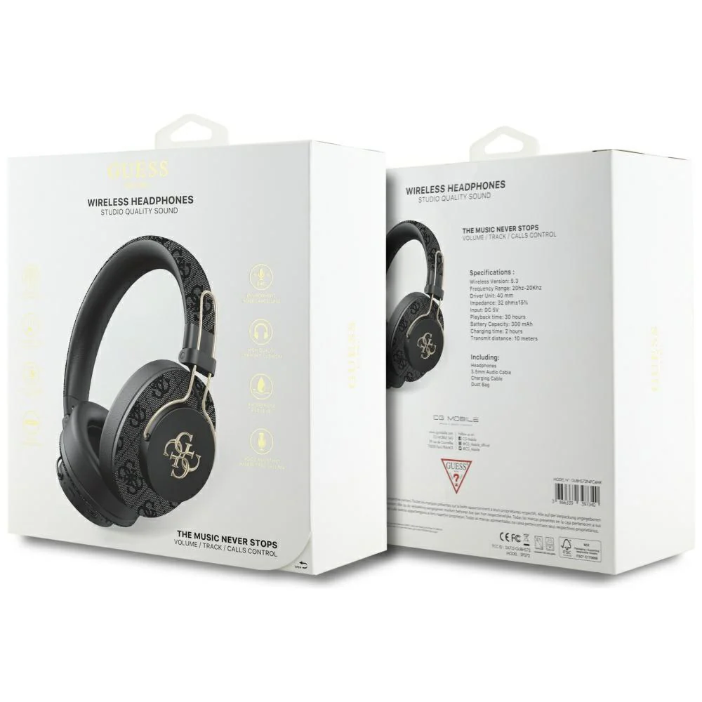 Handsfree Bluetooth Guess 4G Metal Logo, A2DP, Black - Image 5