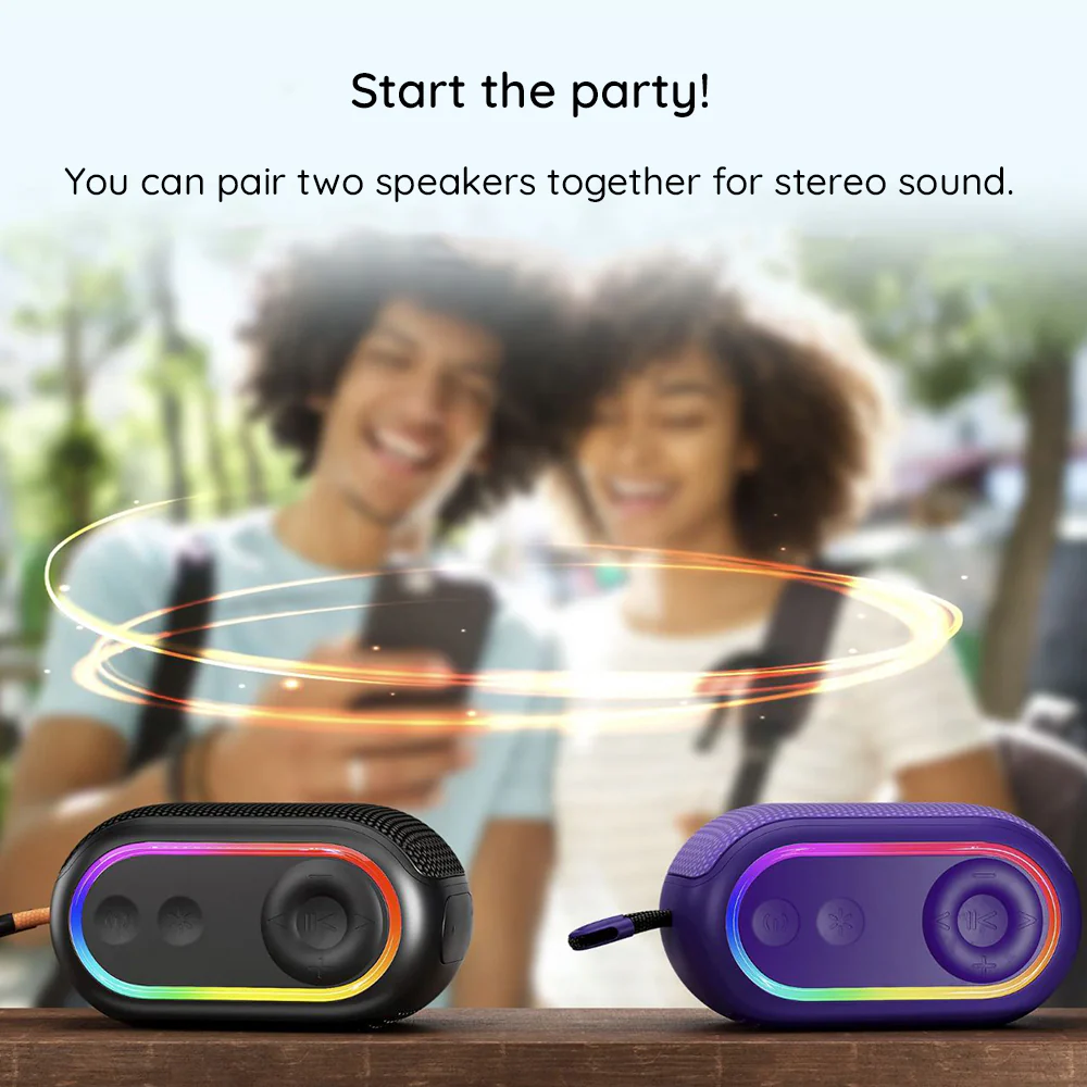 HAVIT SK809BT Portable Bluetooth Speaker, 7W, RGB, Waterproof, Black - Image 7