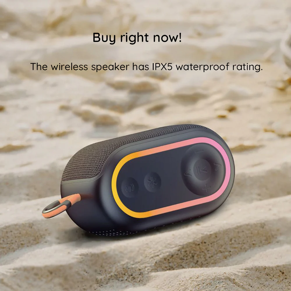 HAVIT SK809BT Portable Bluetooth Speaker, 7W, RGB, Waterproof, Purple - Image 6