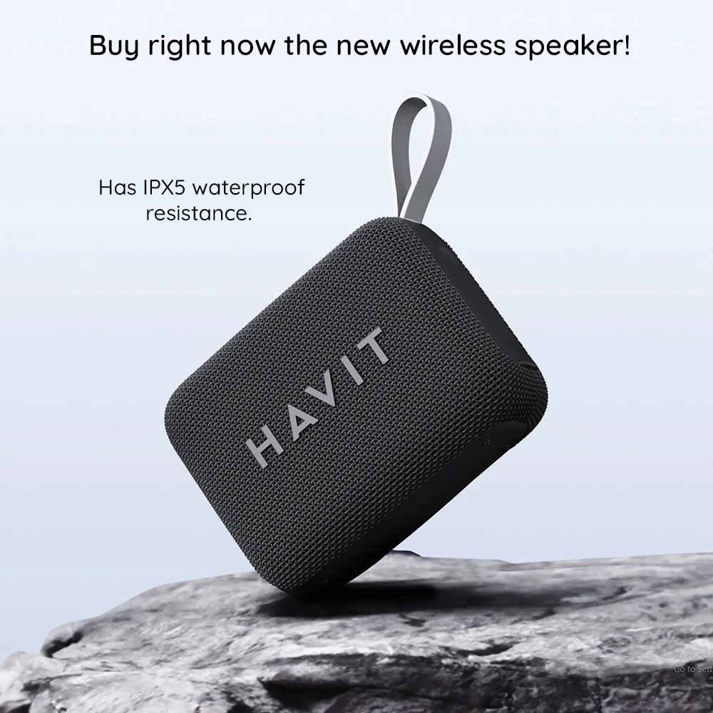 HAVIT SK874BT Portable Bluetooth Speaker, 8W, Waterproof, Black - Image 6