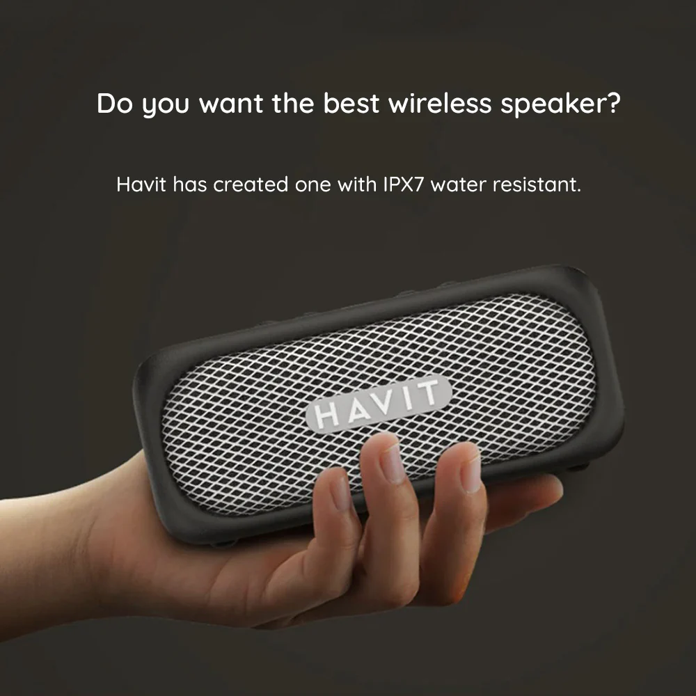 HAVIT SK905BT Bluetooth Speaker, 20W, Waterproof, Beige - Image 7