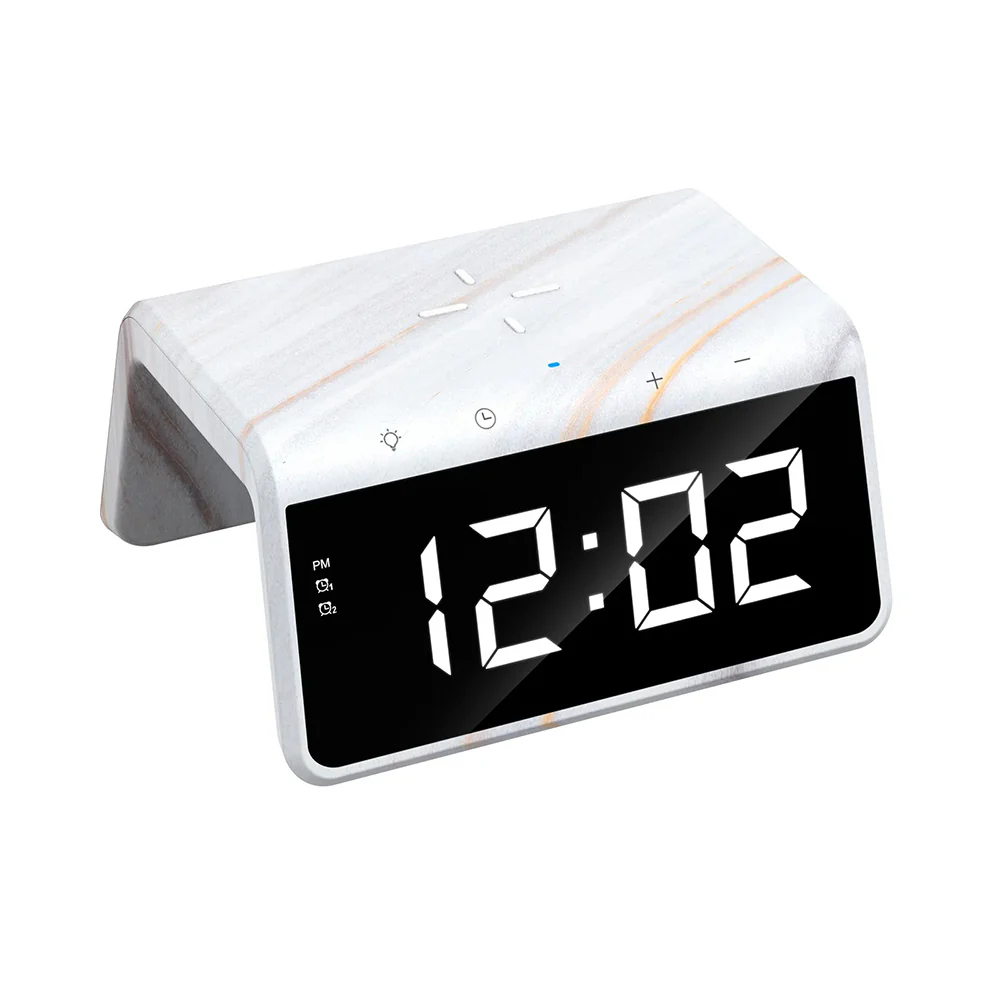 HAVIT W320 Digital Clock with QI Wireless Charging, Black - Image 6
