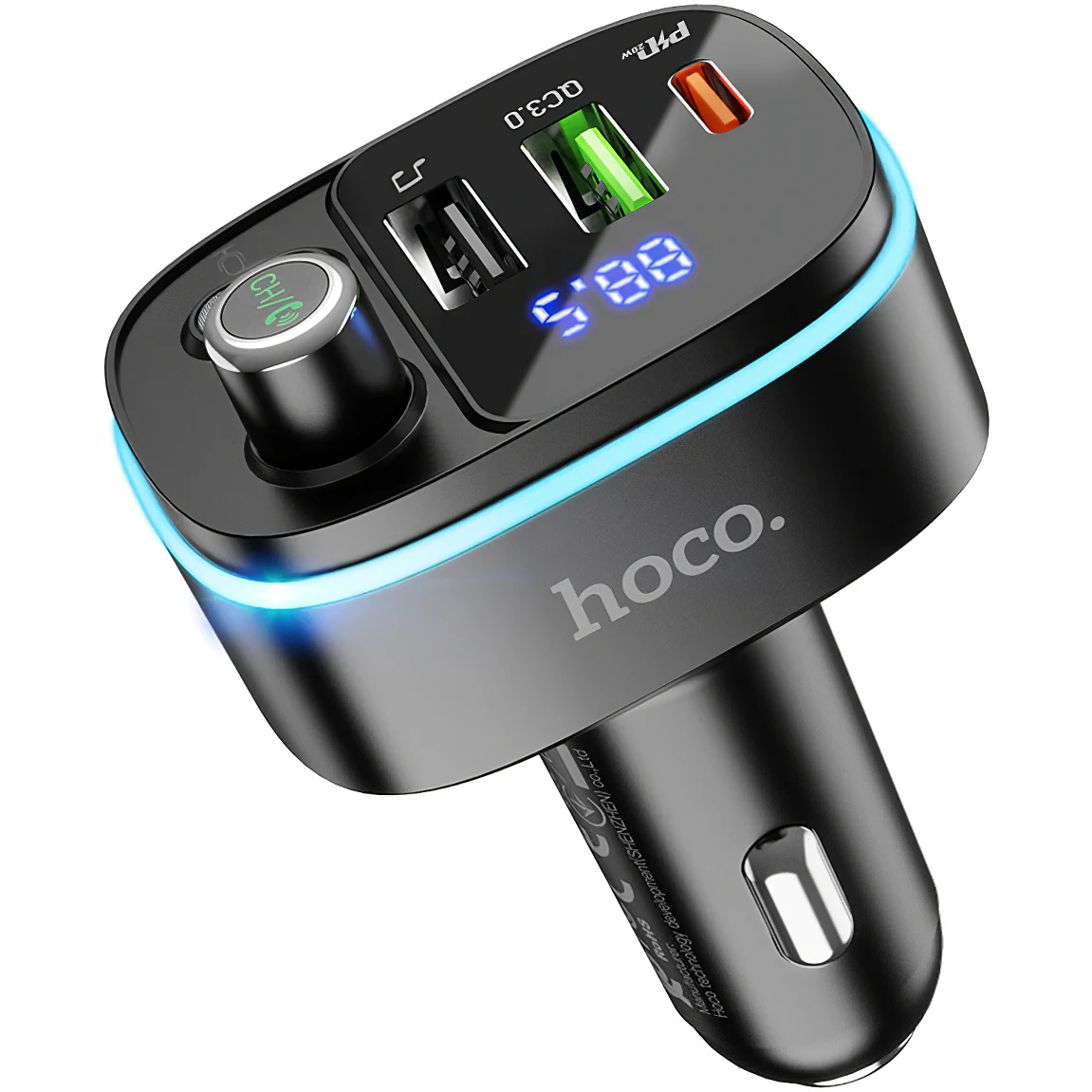 HOCO E62 Fast Bluetooth FM Modulator, 2 x USB-A - 1 x USB-C - Image 2