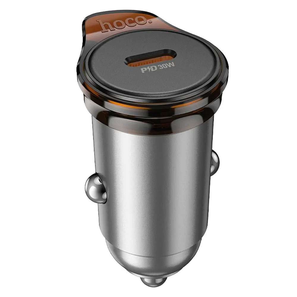 HOCO NZ16 Car Charger, 30W, 3A, 1 x USB-C, Gray - Image 3
