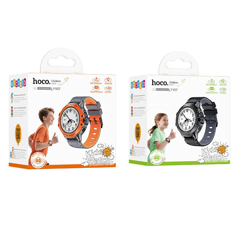 HOCO Y107 Kids Call Smartwatch, Orange - Image 7