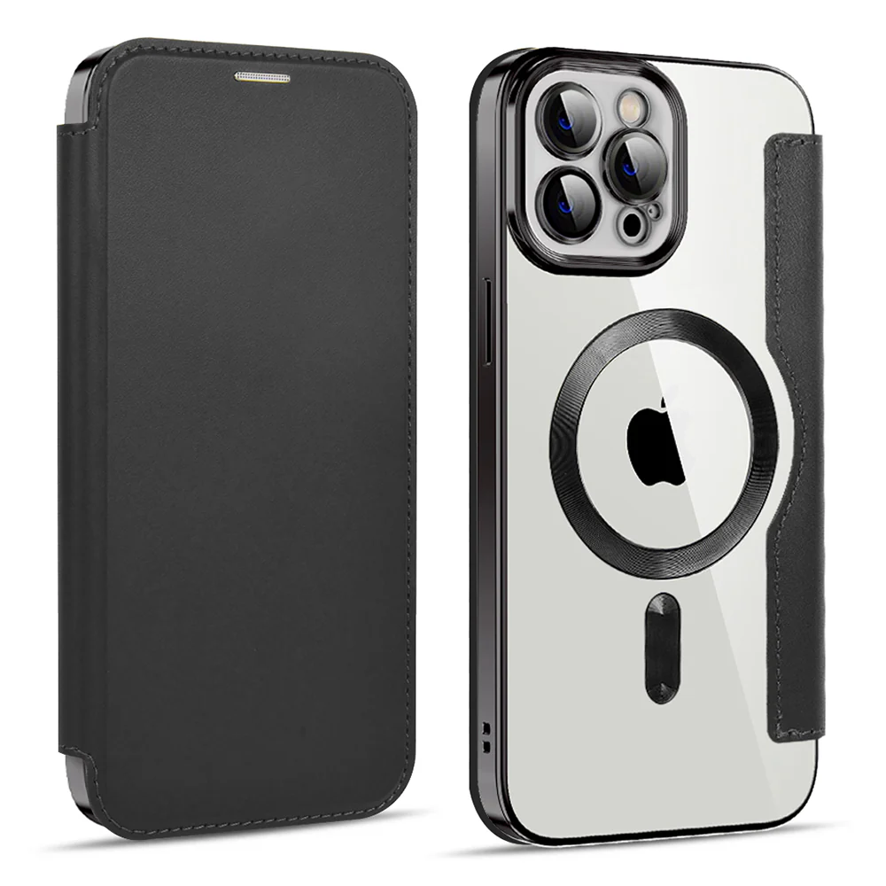 MagSafe Case for Apple iPhone 11 Pro Max, Techsuit, SmartMag Book, Black - Image 2