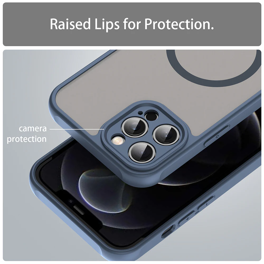 MagSafe Case for Apple iPhone 12 Pro, Techsuit, HaloFrost II, Navy Blue - Image 6