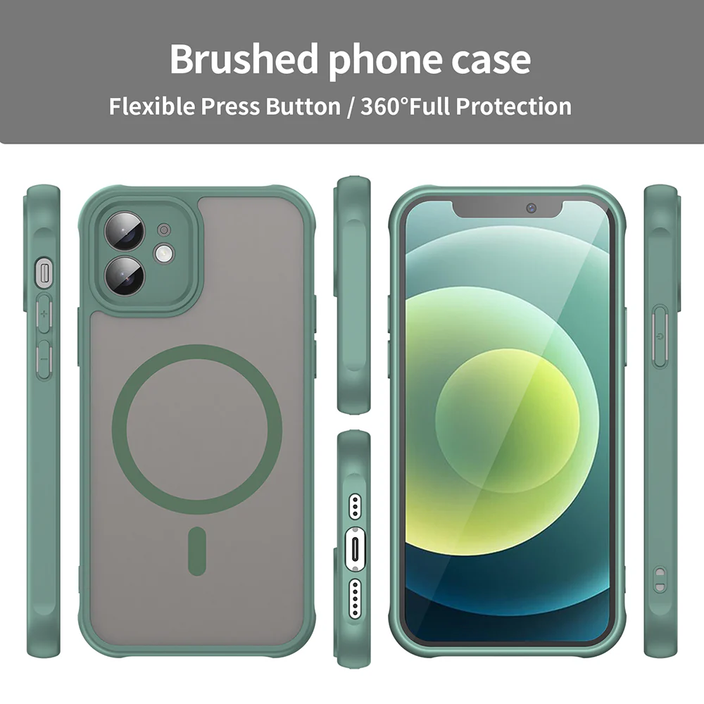 MagSafe Case for Apple iPhone 12, Techsuit, HaloFrost II, Green - Image 3