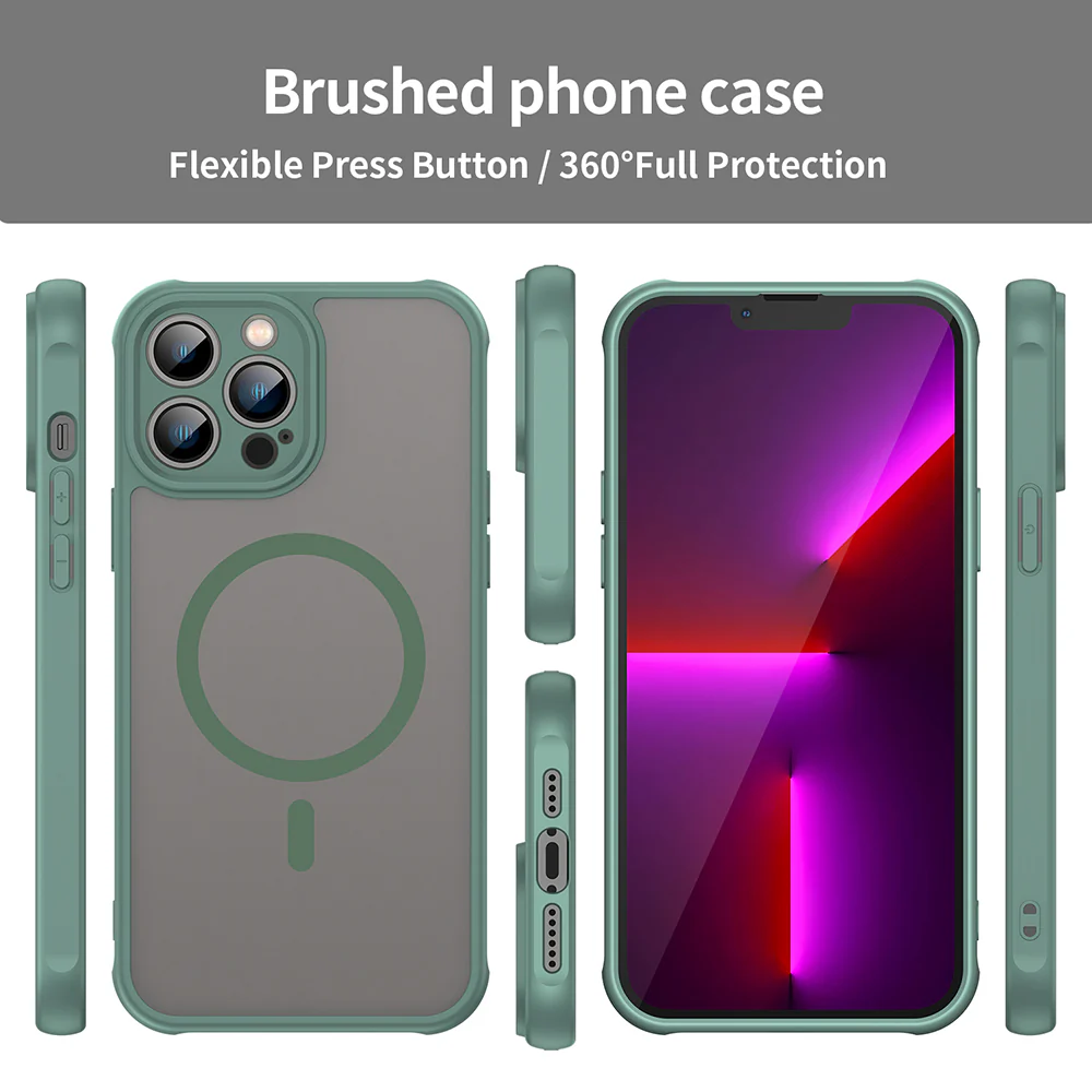 MagSafe Case for Apple iPhone 13 Pro Max, Techsuit, HaloFrost II, Green - Image 3
