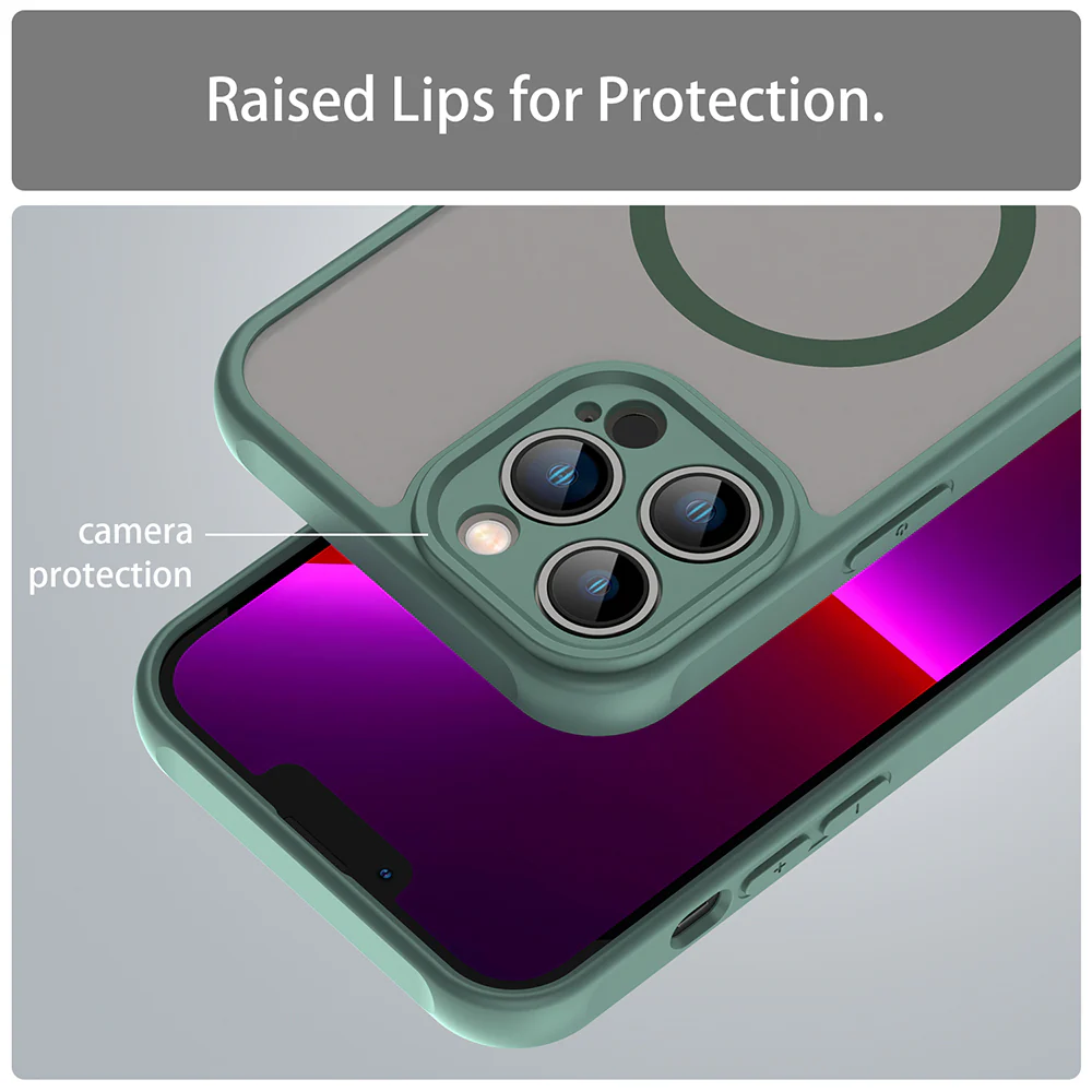 MagSafe Case for Apple iPhone 13 Pro Max, Techsuit, HaloFrost II, Green - Image 4