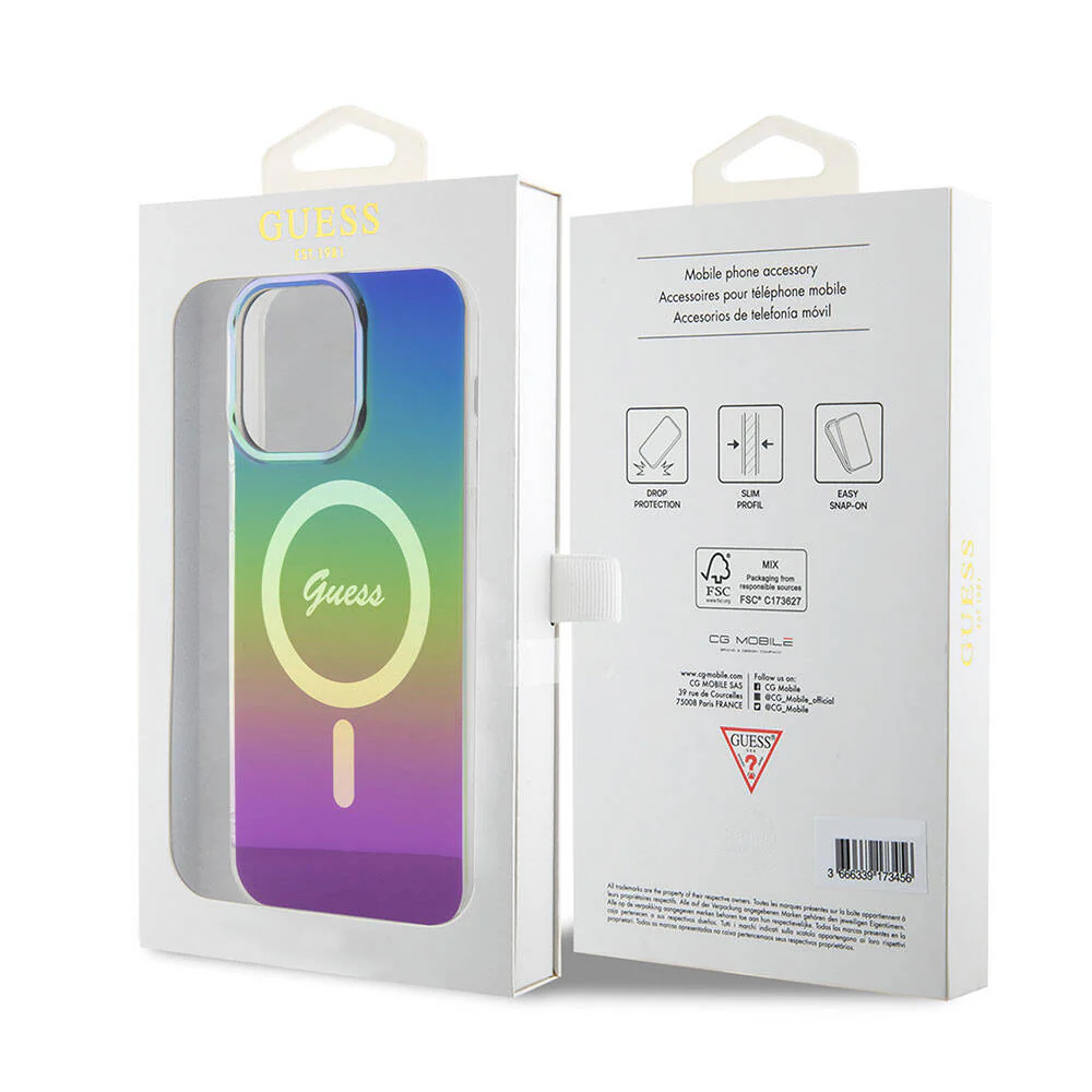 MagSafe Case for Apple iPhone 15 Pro, Guess, IML Iridescent, Multicolor - Image 7