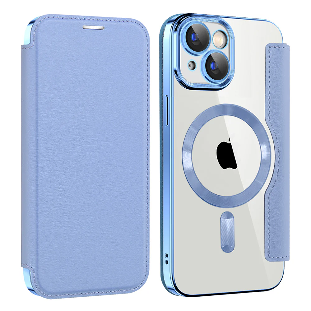 MagSafe Case for Apple iPhone 15, Techsuit, SmartMag Book, Blue - Image 2