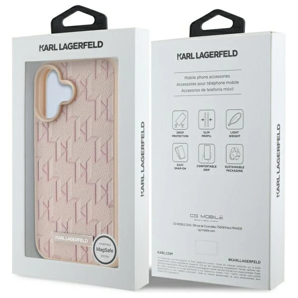 MagSafe Case for Apple iPhone 16, Karl Lagerfeld, Hot Stamp, Pink - Image 7