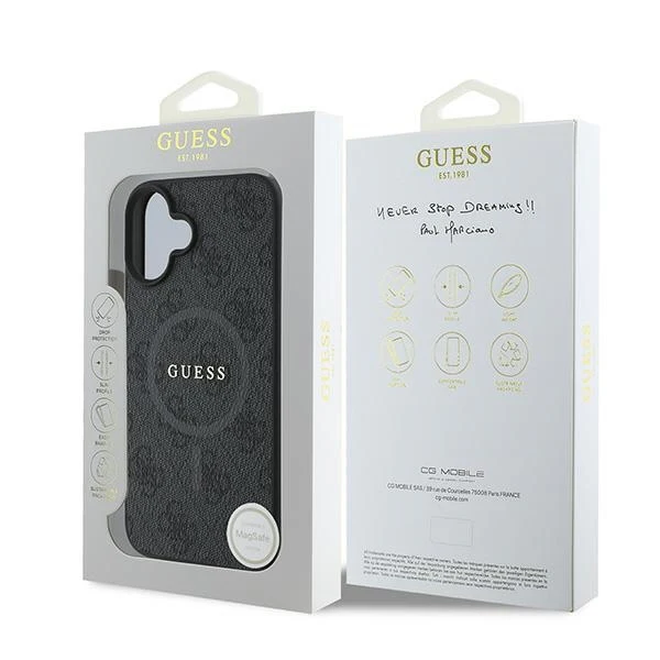 MagSafe Case for Apple iPhone 16 Plus, Guess, 4G Ring Classic Logo, Black - Image 7