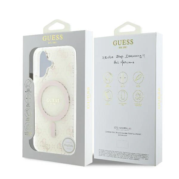 MagSafe Case for Apple iPhone 16 Plus, Guess, IML 4G Background, White - Image 7